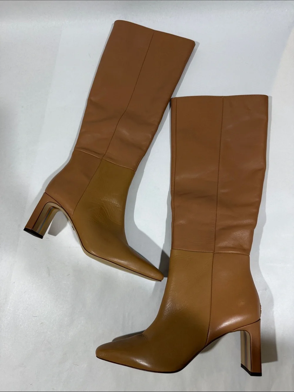 SAM EDELMAN Sylvia Knee High Leather Boot in Luxe Tan New $200.00 8.5